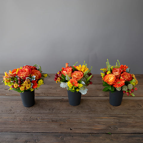 Deep Orange Flower Centerpieces