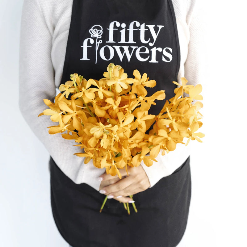 Orange Mokara Orchids Apron - Image