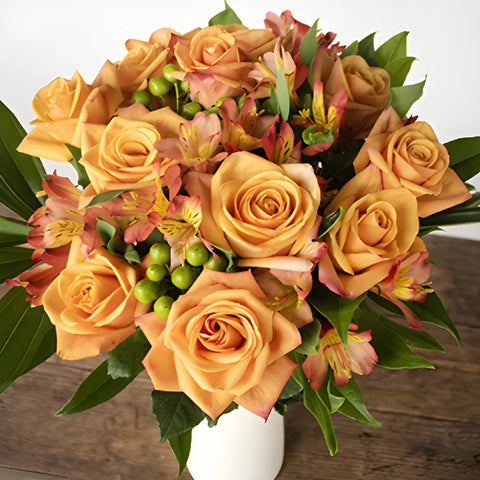 Delightful Orange Rose Bouquet