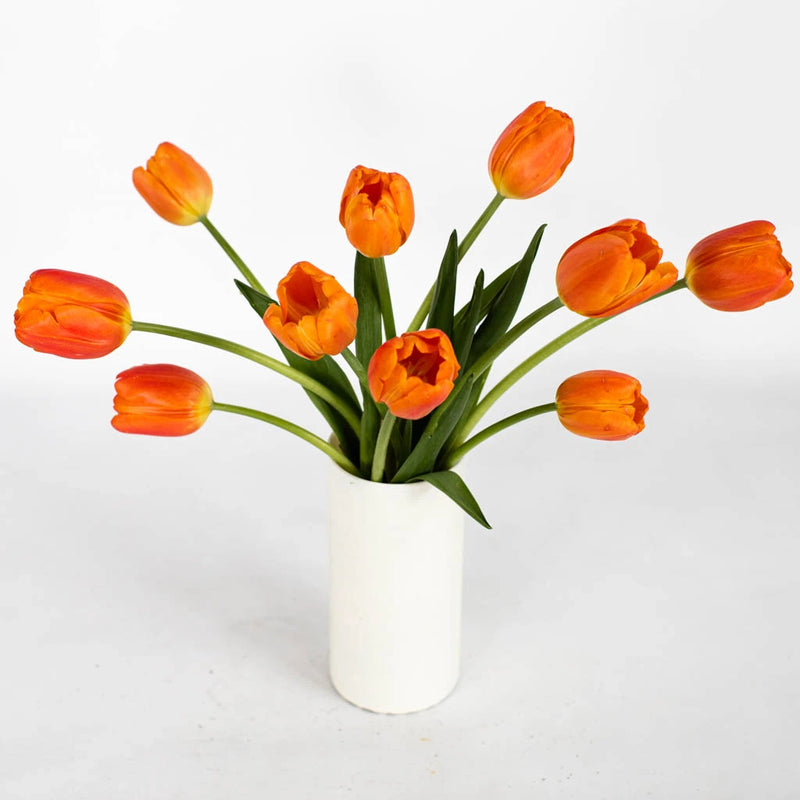 Orange Tulip Flower Bunch in Vase