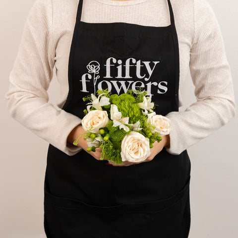 Organically Green Flower Centerpiece Vase - Image