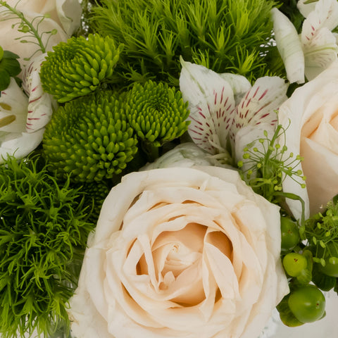 Organically Green Flower Centerpiece Close Up - Image
