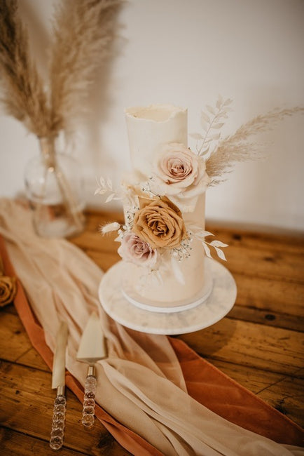 Toffee and Pale Nude Dried Spring Wedding