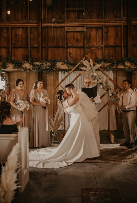 Toffee and Pale Nude Dried Spring Wedding