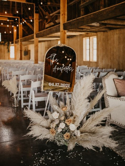 Toffee and Pale Nude Dried Spring Wedding