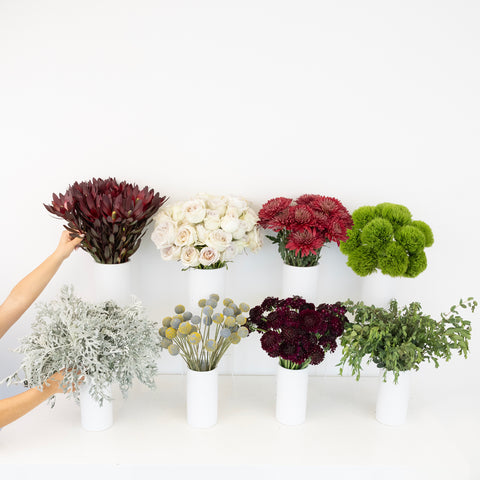 Oxblood And Sage Bouquet Bar Flower Kit Close Up - Image