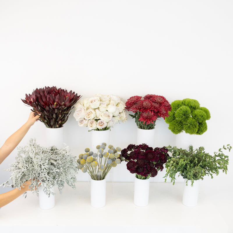 Oxblood And Sage Bouquet Bar Flower Kit Close Up - Image