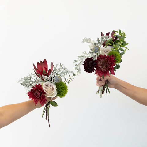 Oxblood And Sage Bouquet Bar Flower Kit Vase - Image
