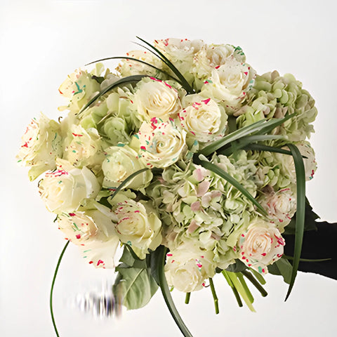 Painting Palette Splattered Rose Bouquet