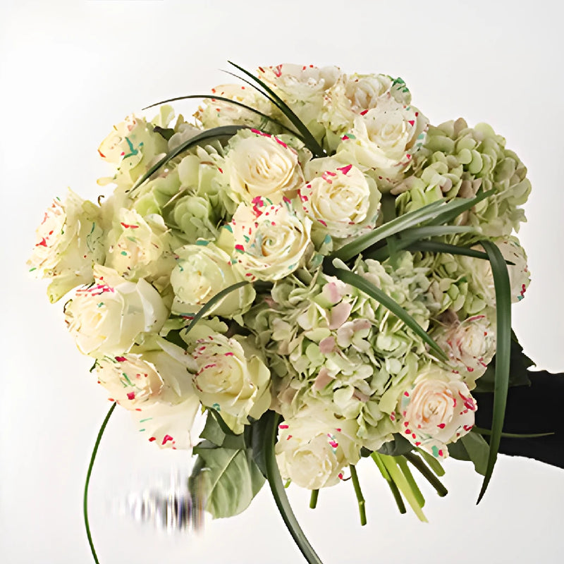 Painting Palette Splattered Rose Bouquet