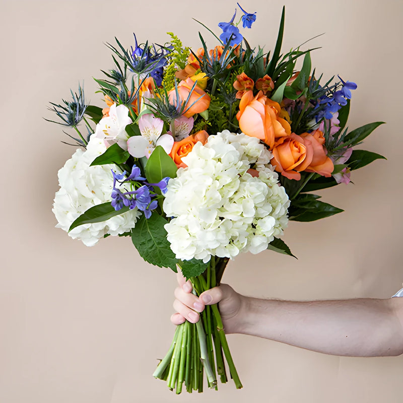 Parents Day Orange White Flower in Hand