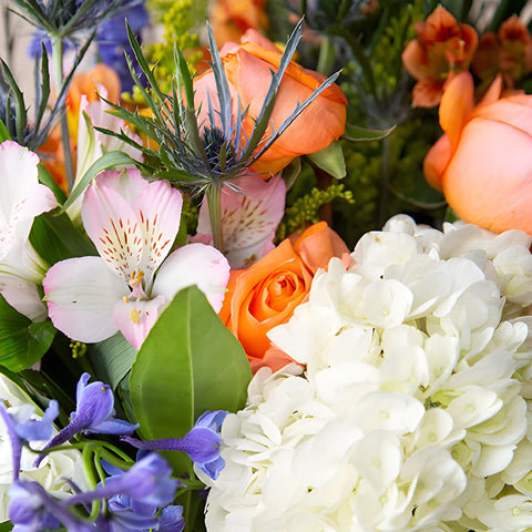 Parents Day Orange White Flower Bouquet Up Close