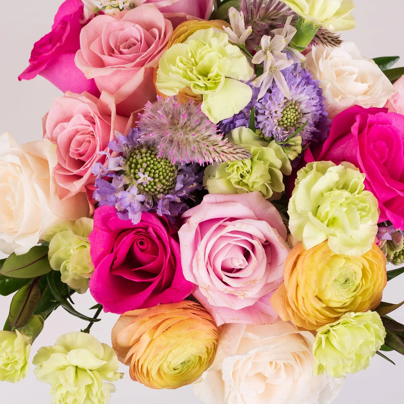 Spring Pastel Flower Bouquet Up Close