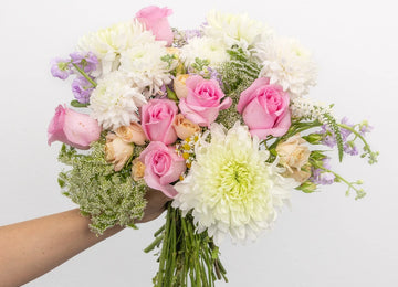 Pastel Gardens Flower Bouquet Hand - Image