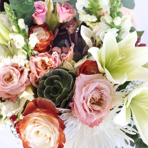 Peach Cobbler Wedding Diy Flower Combo Close Up - Image