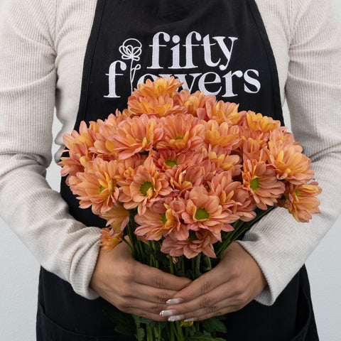 Peach Pastel Daisy Flower Apron - Image