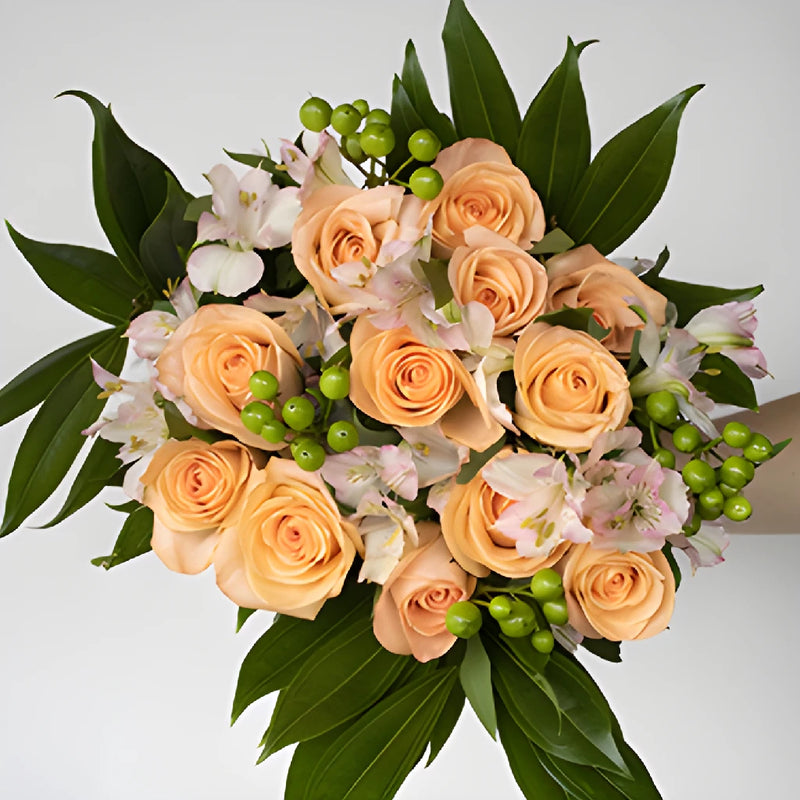 Delectable Sweet Peach Rose Bouquet