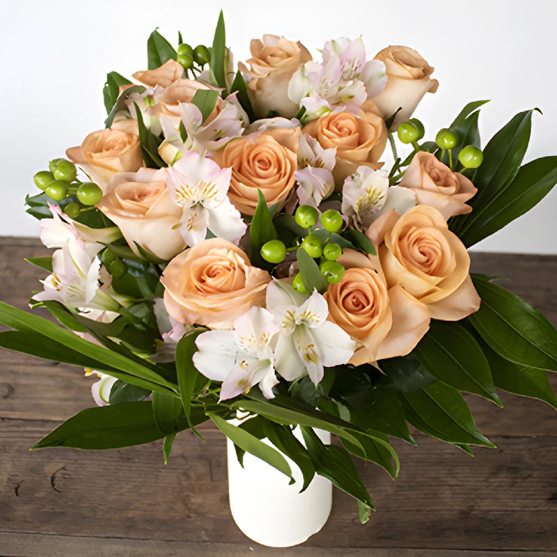 Delectable Sweet Peach Rose Bouquet