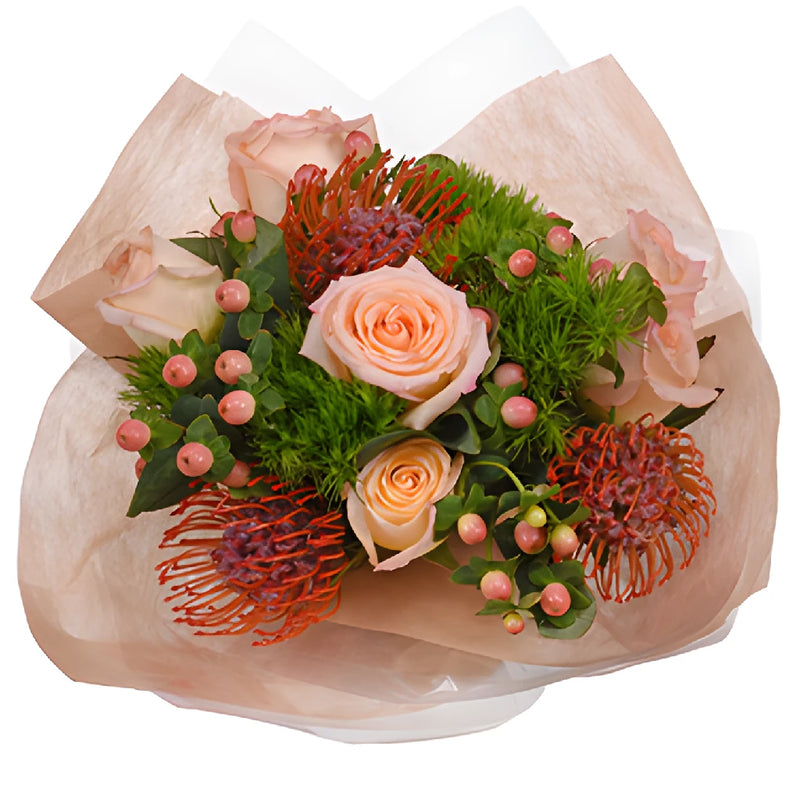 Monochromatic Peach Bouquetta Centerpieces