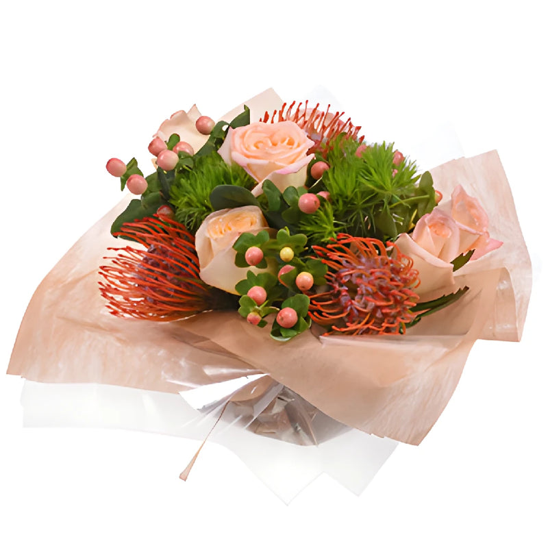 Monochromatic Peach Bouquetta Centerpieces