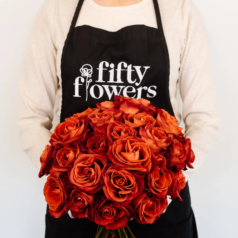 Peachy Maple Syrup Garden Rose Apron - Image