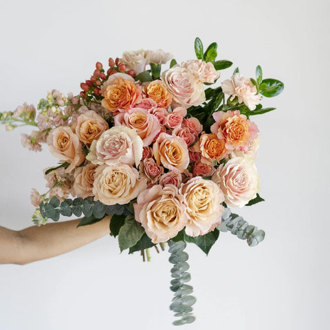 Perfectly Peach Rustic Centerpiece Vase - Image