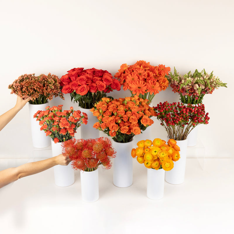 Persimmon Orange Bouquet Bar Flower Kit Close Up - Image