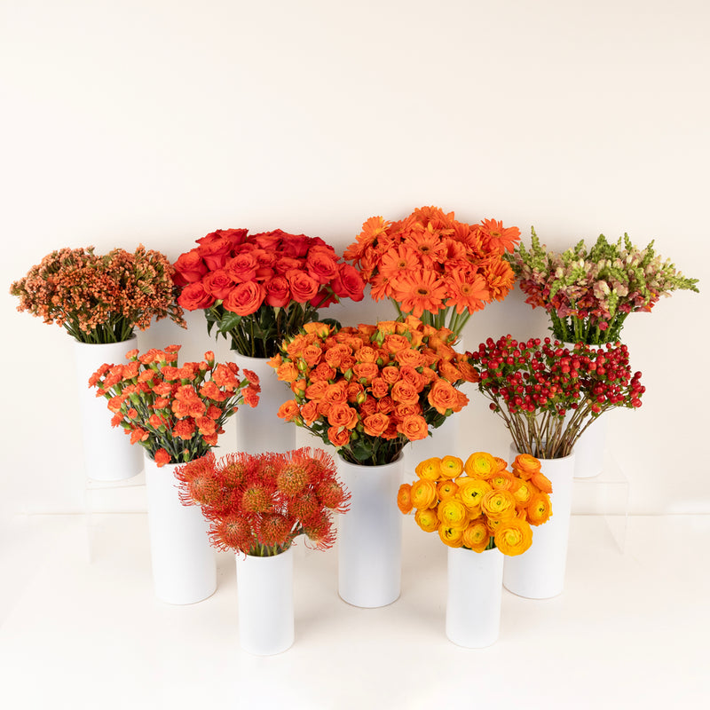Persimmon Orange Diy Flower Kit Stem - Image