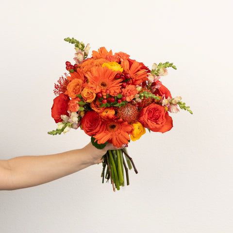 Persimmon Orange Diy Flower Kit Vase - Image