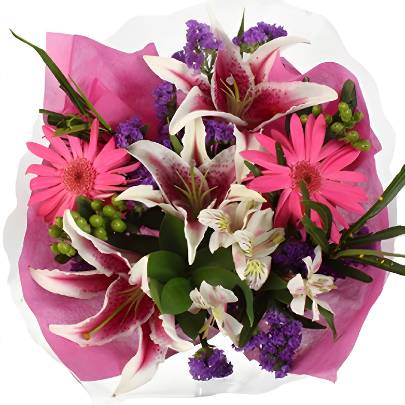 Pink And Purple Flower Arrangements Hand - Image