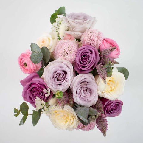 Pink and Purple Flower Centerpieces Size Large Top Down