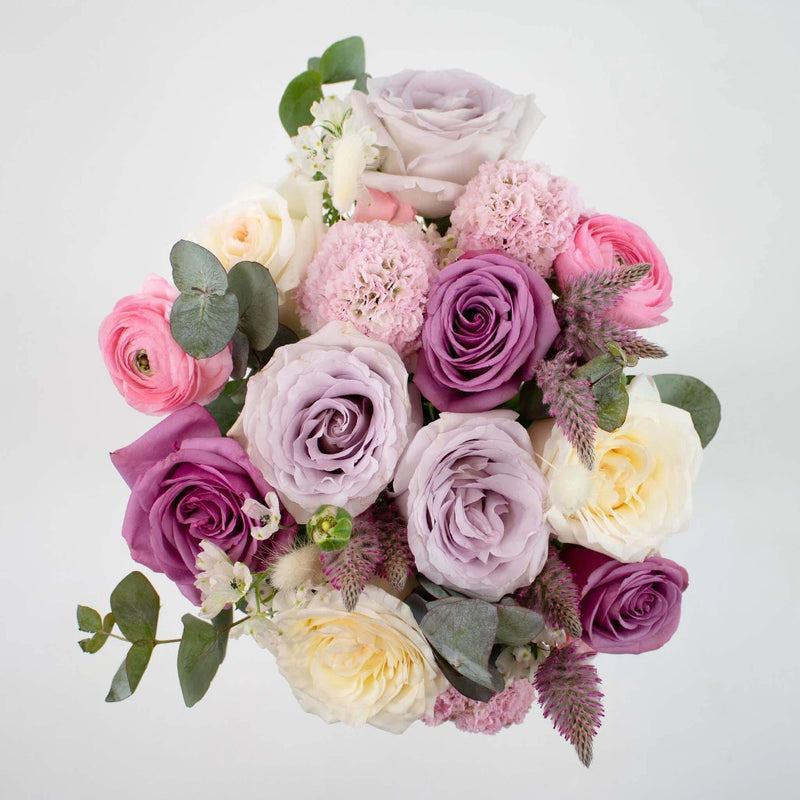 Pink and Purple Flower Centerpieces Size Large Top Down