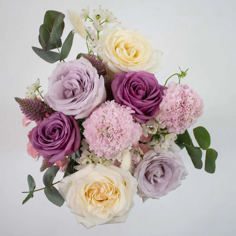 Pink and Purple Flower Centerpieces Size Medium Top-Down