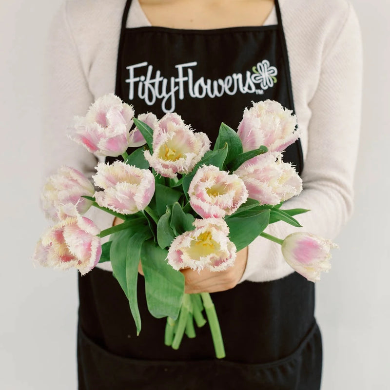 Pink Bell Fringed Tulips Apron - Image