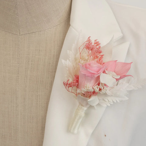 Pink Dried Boutonniere And Corsage Pack Close Up - Image