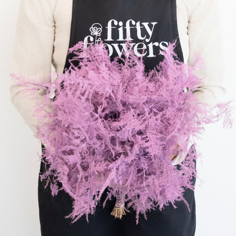 Pink Enhanced Plumosa Fern Greenery Apron - Image