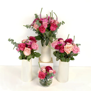 Pink Lovebirds Flower Centerpiece Close Up - Image