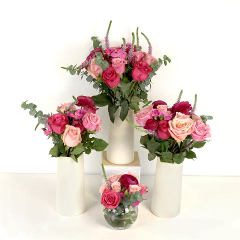 Pink Lovebirds Flower Centerpiece Close Up - Image