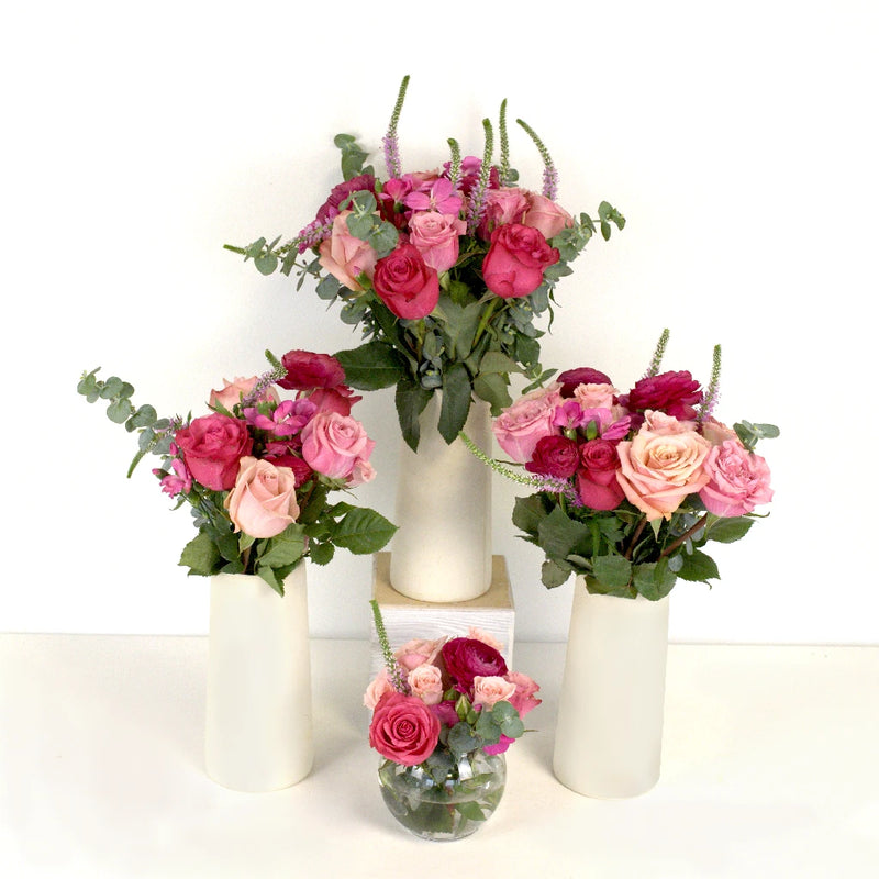 Pink Lovebirds Flower Centerpiece Close Up - Image