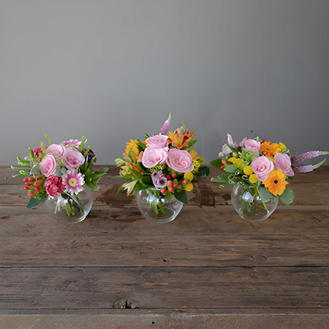 Pink Valentines Day Flower Centerpieces