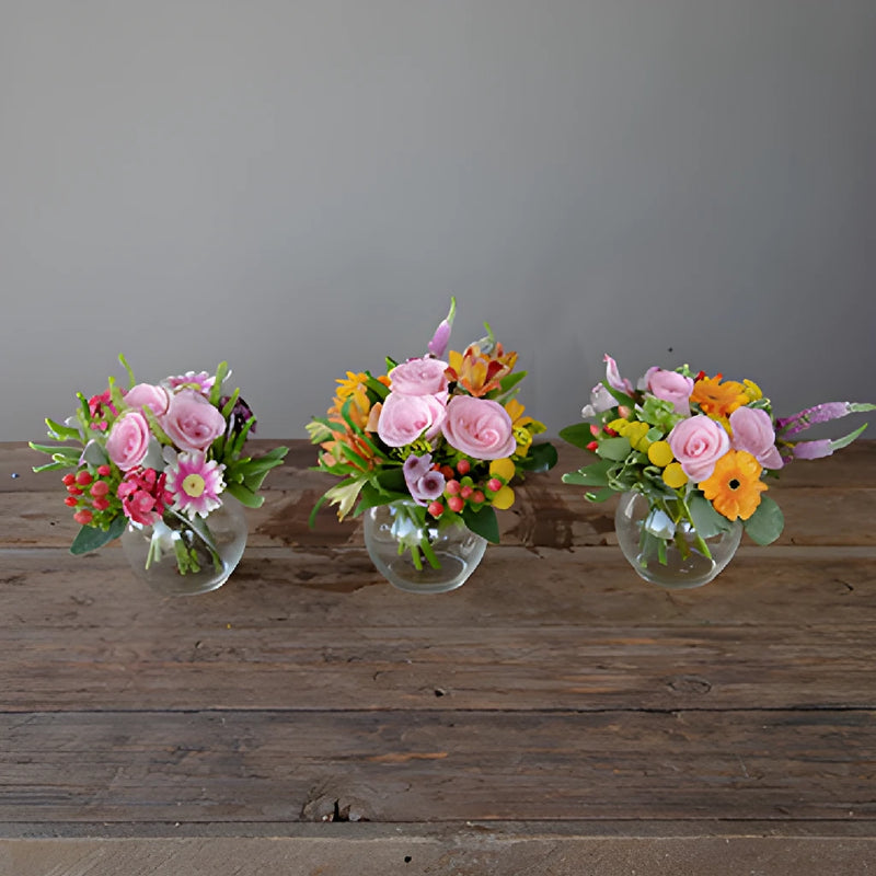 Pink Valentines Day Flower Centerpieces
