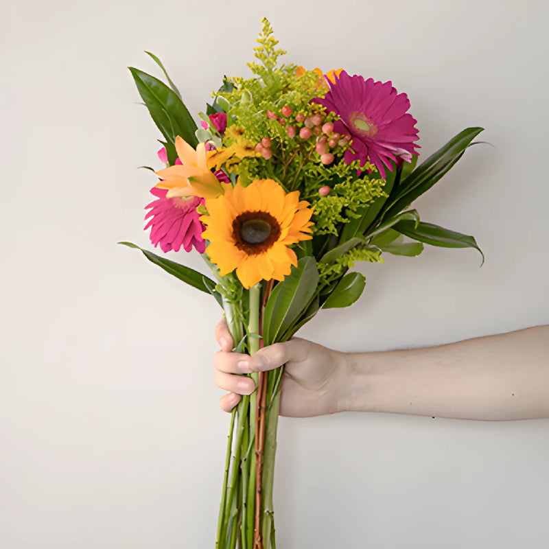 Hot Pink, Orange and Yellow Bridal Flower Centerpieces