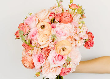 Pink Paradise Flower Bouquet Hand - Image