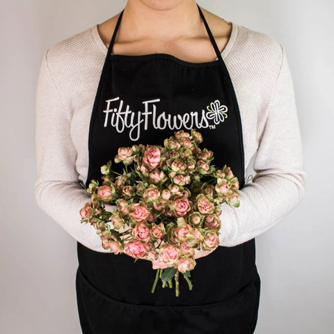 Pink Spray Rose Flower Bunch in Hand