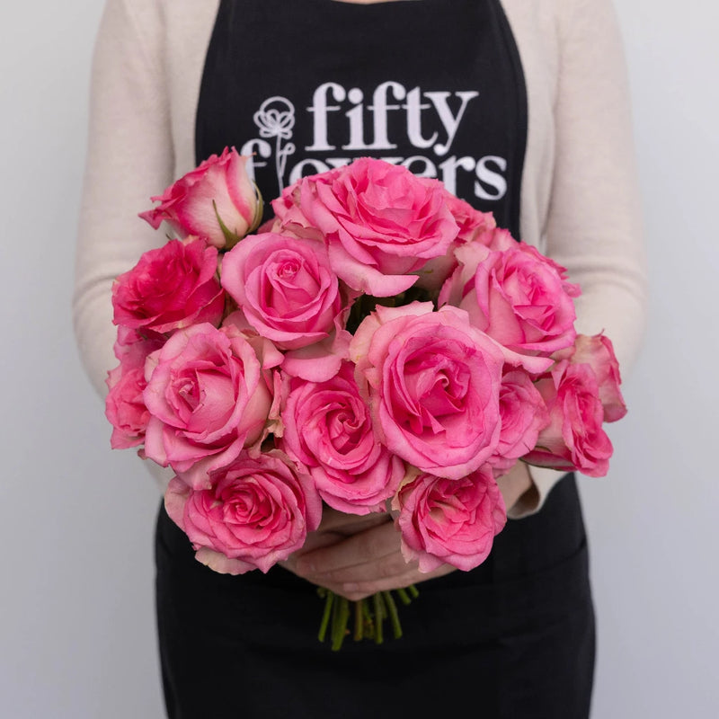 Pink Valentines Day Rose Special Apron - Image