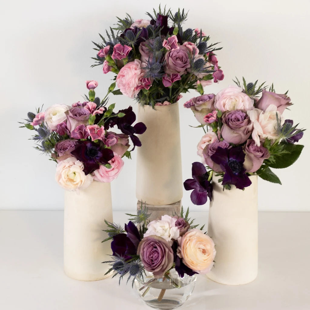 Pleasant Purple Flower Centerpieces