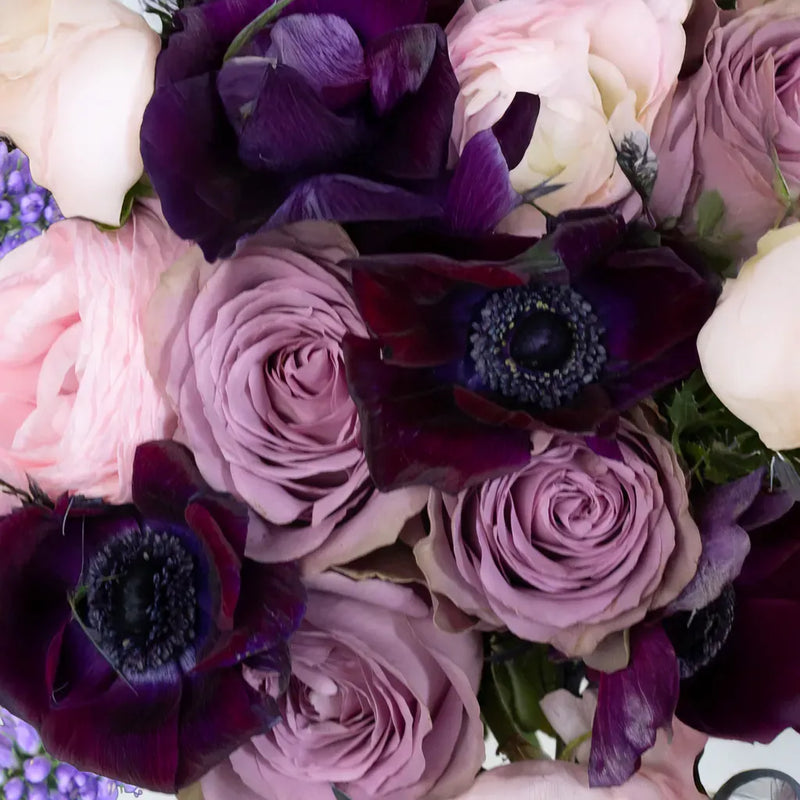 Pleasant Purple Flower Centerpieces Close Up - Image