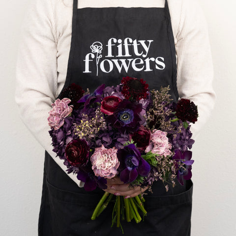 Plum Noir Diy Flower Kit Apron - Image