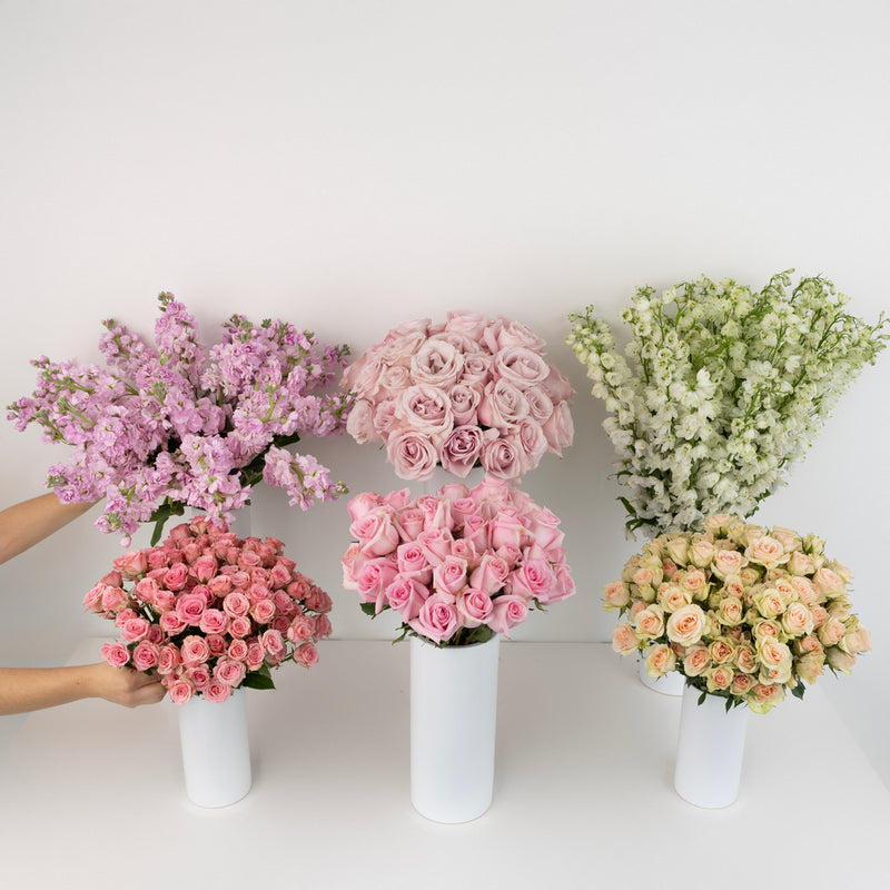 Pretty In Pink Bouquet Bar Flower Kit Close Up - Image