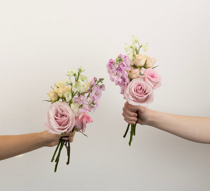 Pretty In Pink Bouquet Bar Flower Kit Vase - Image